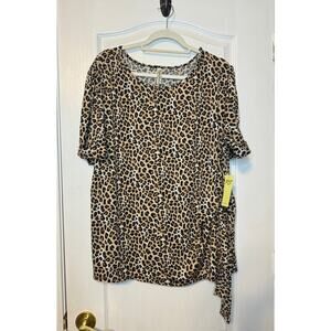 PerSEPTION  ANIMAL PRINT BLOUSE- NWT-3X